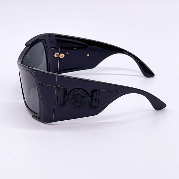 NEW VE4451 GB1/87 BLACK VERSACE SHIELD SUNGLASSES VERSACE MOD 4451 GB1/87 - Picture 4 of 12